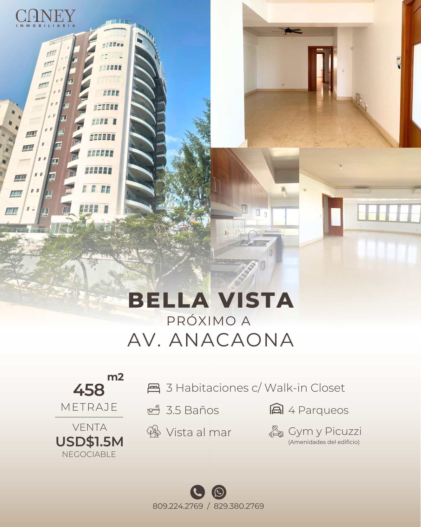 Apartamento en Bella Vista, próximo a Av. Anacaona