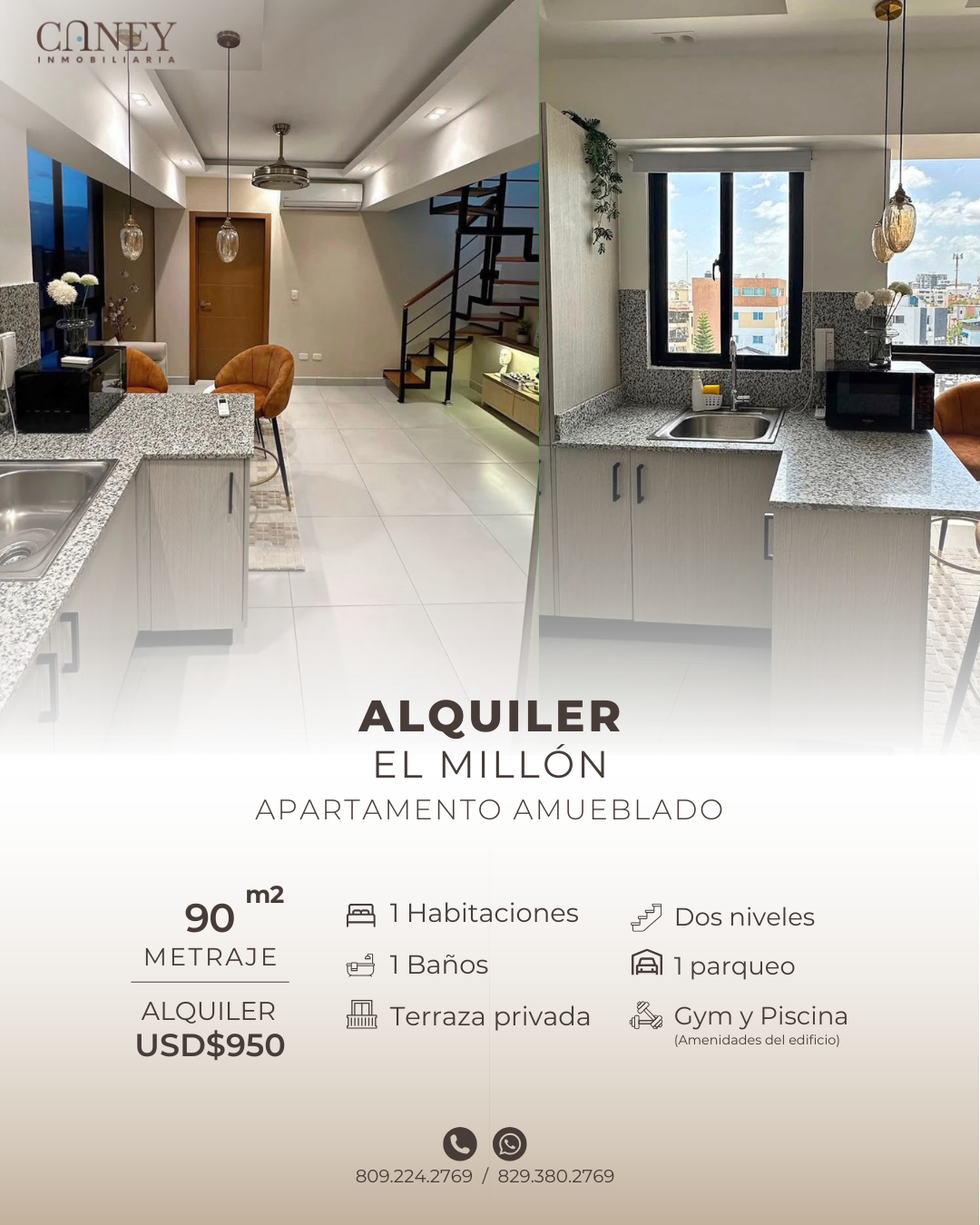 Apartamento amueblado en alquiler en El Millón